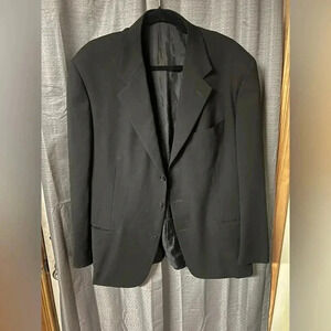 Pal Zileri 100% Wool Sport Coat Size 54L US 44 in Solid Black Made in Italy